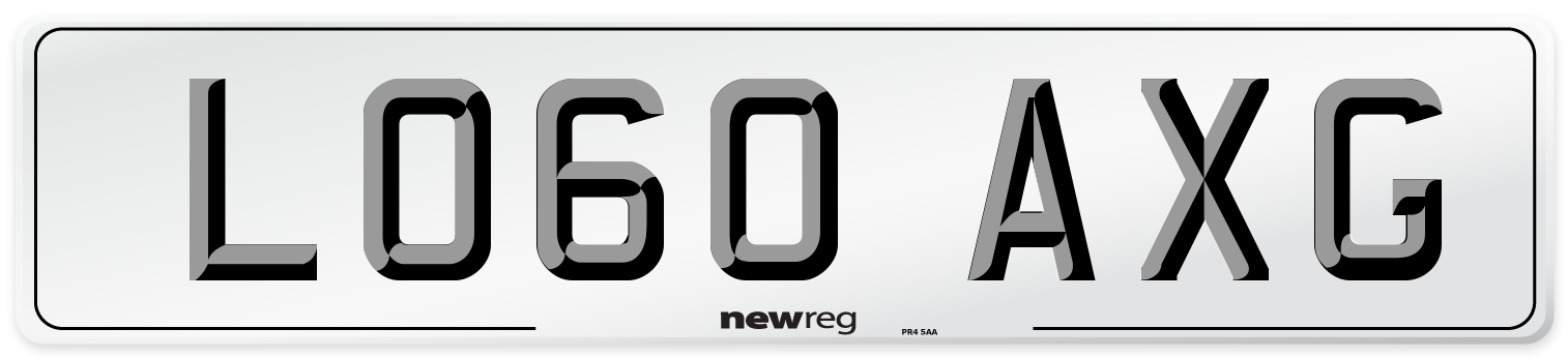 LO60 AXG Number Plate from New Reg